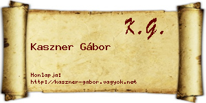 Kaszner Gábor névjegykártya